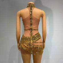 Load image into Gallery viewer, ALY Mesh Crystal Mini Dress
