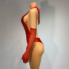 Load image into Gallery viewer, ALESSANDRA Crystal Bodysuit w/ Gloves
