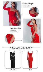 OCHAGAVIA RED Bandage Dress